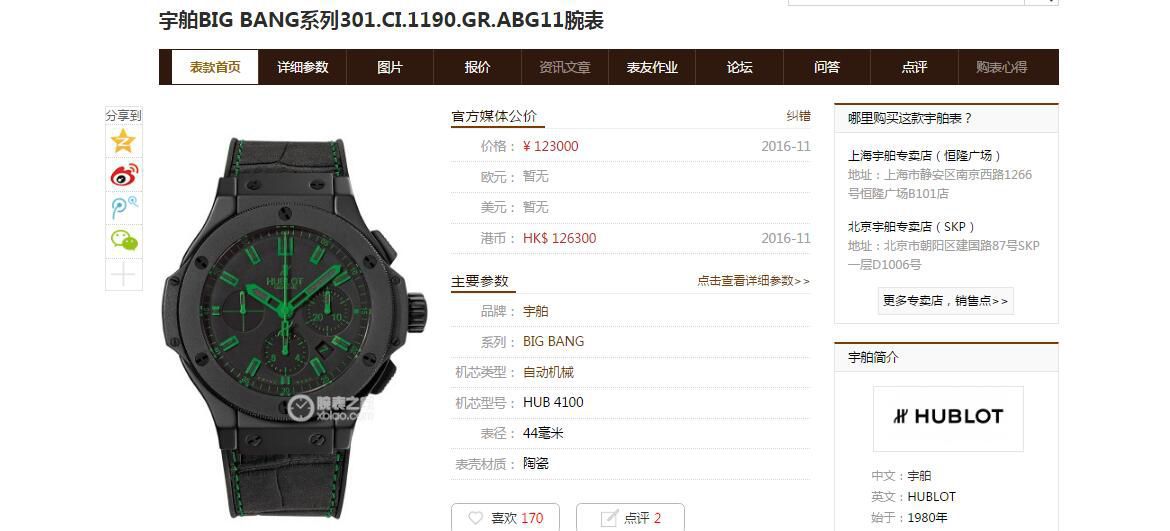 V6 Factory  top 复刻 hublot  big bang 全 Composite 301.CI.1190.GR.ABG11 wrist watch  / YB082