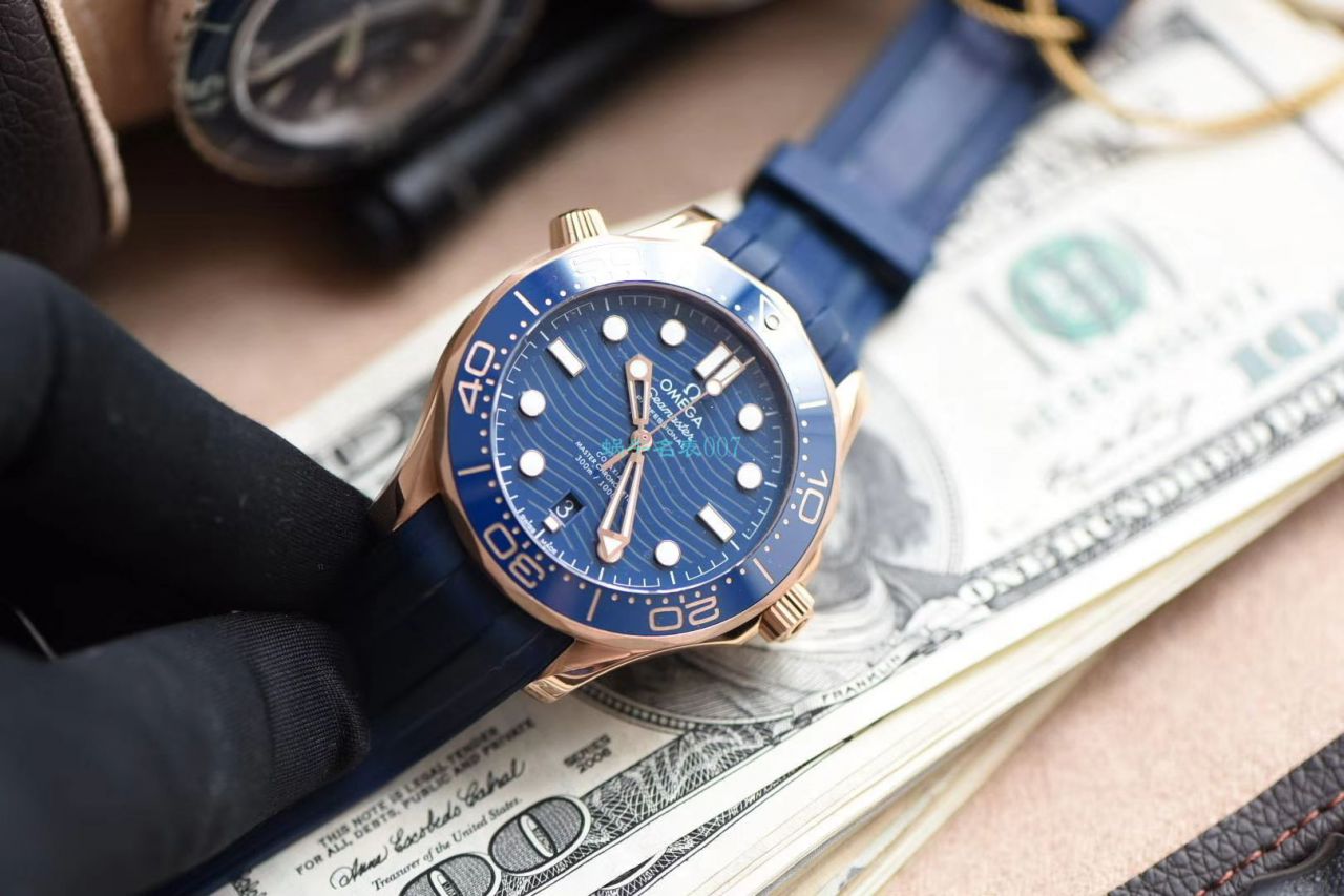 VS Factory OMEGA Seamaster 300米全玫瑰金蓝盘210.62.42.20.03.001 wrist watch  / M696