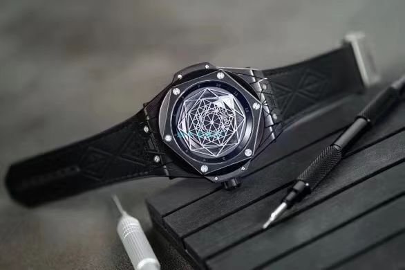 WWF Factory  top 复刻手表 hublot  big bang SANG BLEU刺青415.CX.1112.VR.MXM18 wrist watch  / YB083