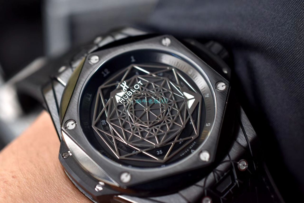 WWF Factory  top 复刻手表 hublot  big bang SANG BLEU刺青415.CX.1112.VR.MXM18 wrist watch  / YB083