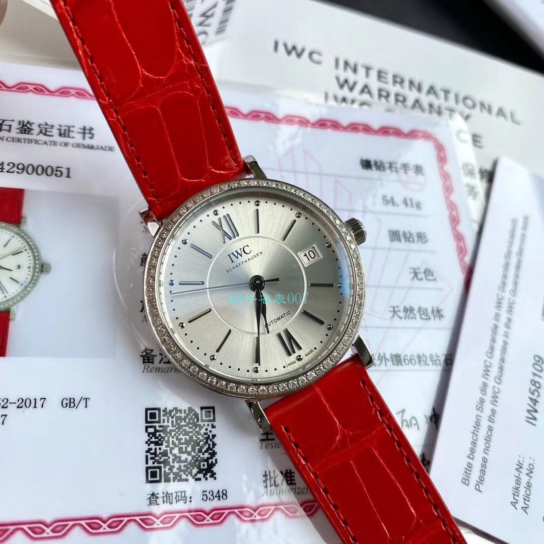 原单真钻IWC女表 IWC 柏涛菲诺系列IW458109 wrist watch  / WG527