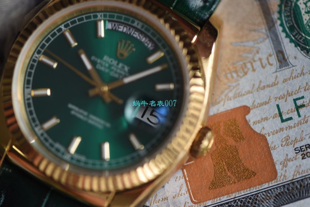  Video analysis 超A高仿手表 Rolex  Day-Date 型系列118138-L(FC)绿盘 wrist watch  / R582
