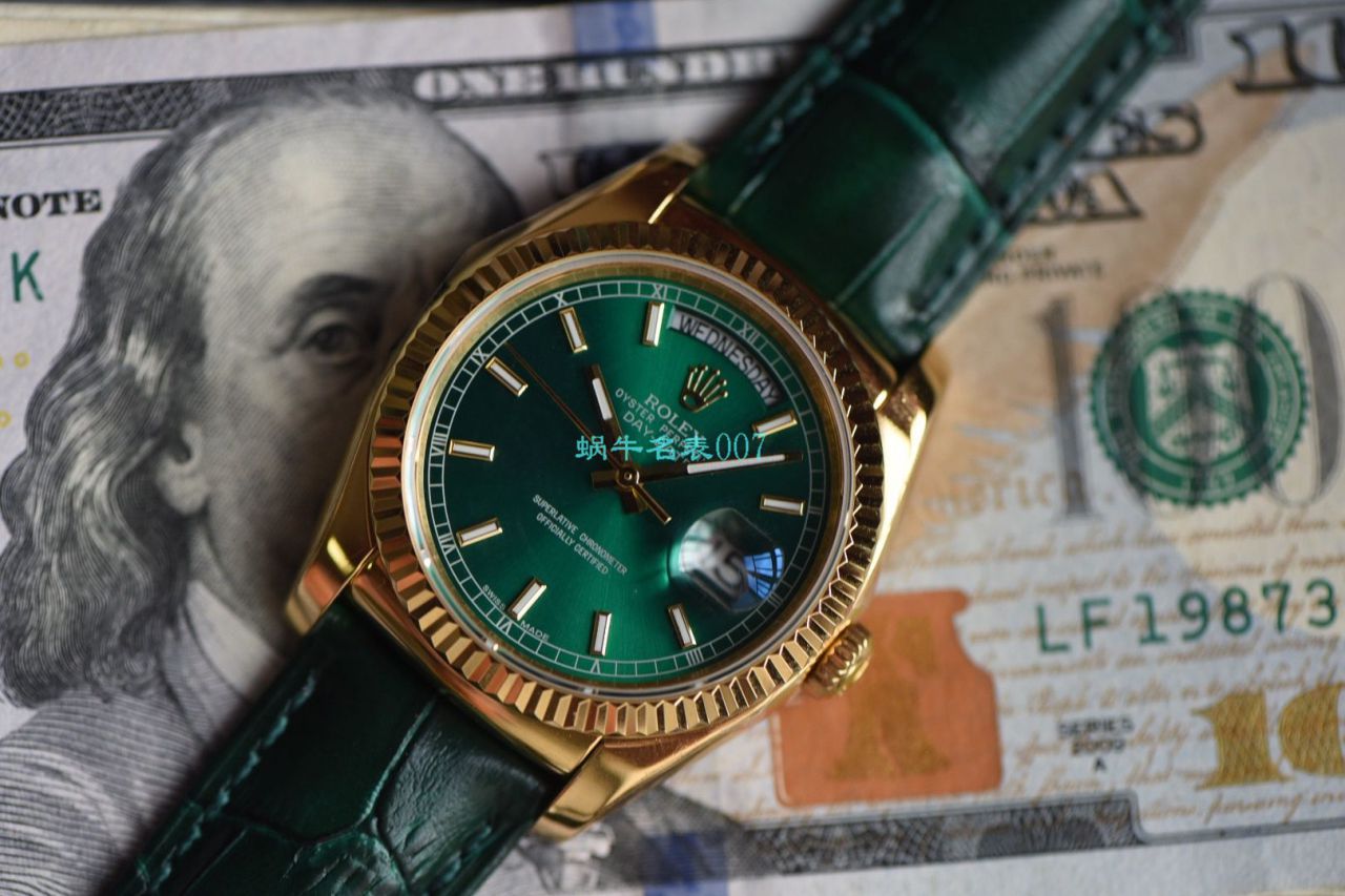  Video analysis 超A高仿手表 Rolex  Day-Date 型系列118138-L(FC)绿盘 wrist watch  / R582