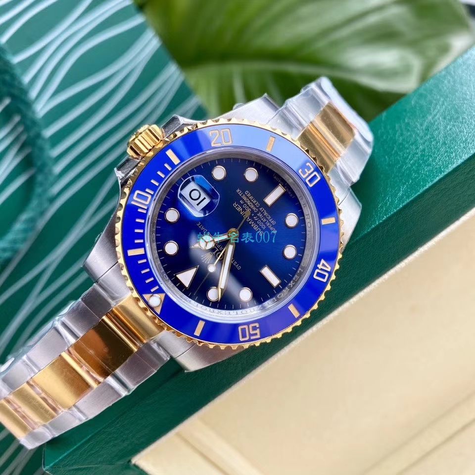 高端 copy customized 包金ETA Movement  Rolex  Submariner 型116613LB-97203 top 复刻高仿 蓝盘 wrist watch (间金蓝水鬼) / R597