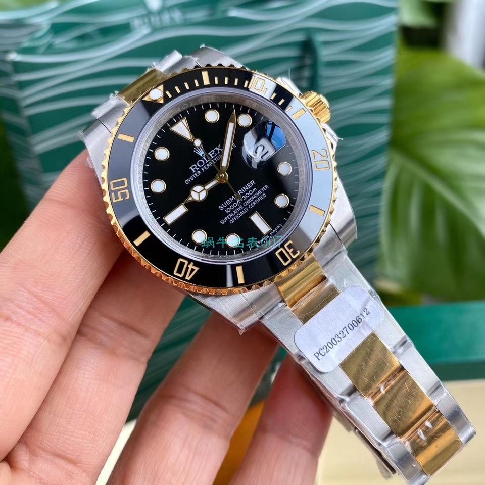 高端 copy customized 包金ETA Movement  Rolex  Submariner 型116613LB-97203 top 复刻高仿 蓝盘 wrist watch (间金蓝水鬼) / R597
