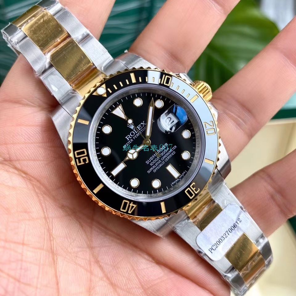 高端 copy customized 包金ETA Movement  Rolex  Submariner 型116613LB-97203 top 复刻高仿 蓝盘 wrist watch (间金蓝水鬼) / R597