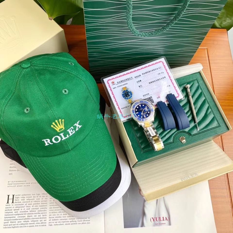 高端 copy customized 包金ETA Movement  Rolex  Submariner 型116613LB-97203 top 复刻高仿 蓝盘 wrist watch (间金蓝水鬼) / R597