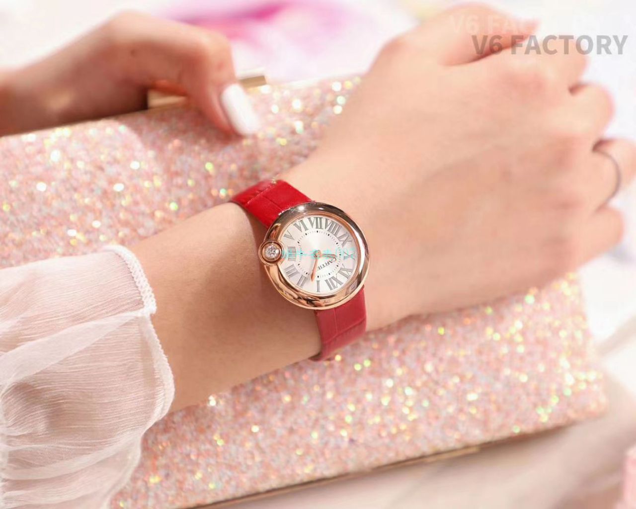 V6 Factory  top 复刻高仿手表 Cartier  告白气球女装30毫米WGBL0005，WJBL0008 wrist watch  / K277