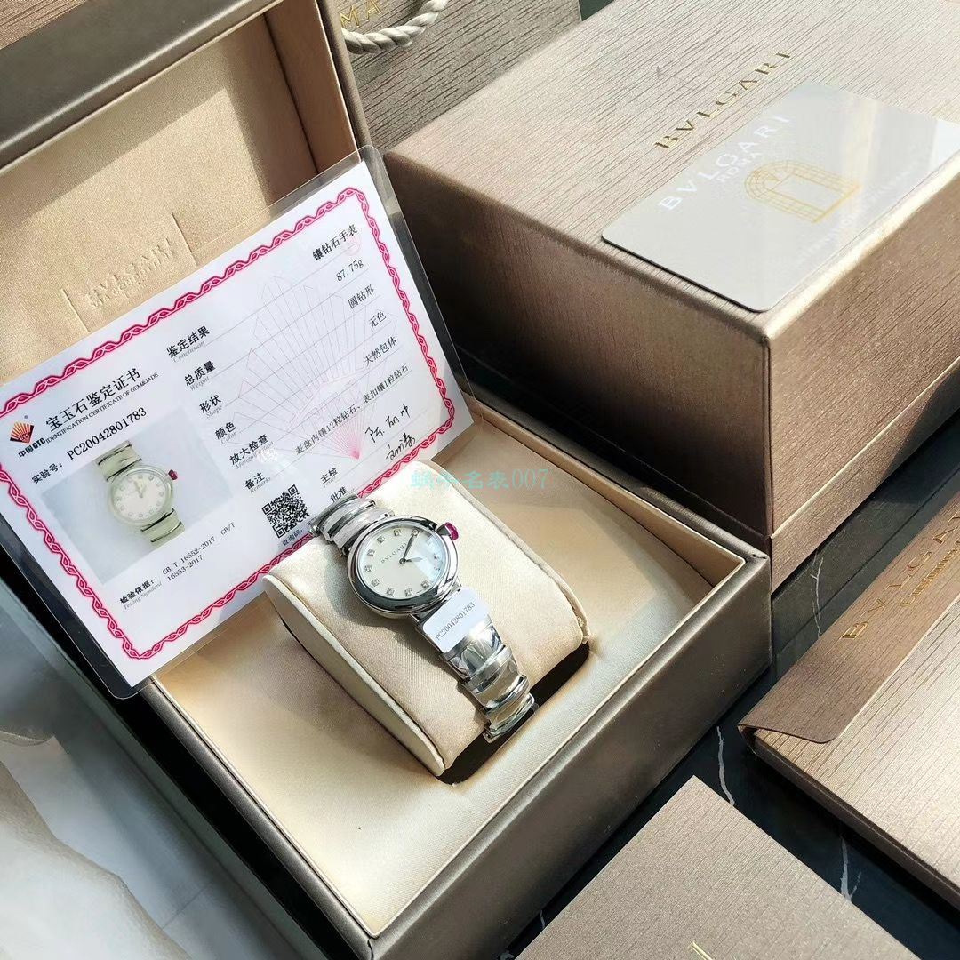 渠道真钻原单 BVLGARI LVCEA系列102196 LU28WSS/12女士 wrist watch  / BG033