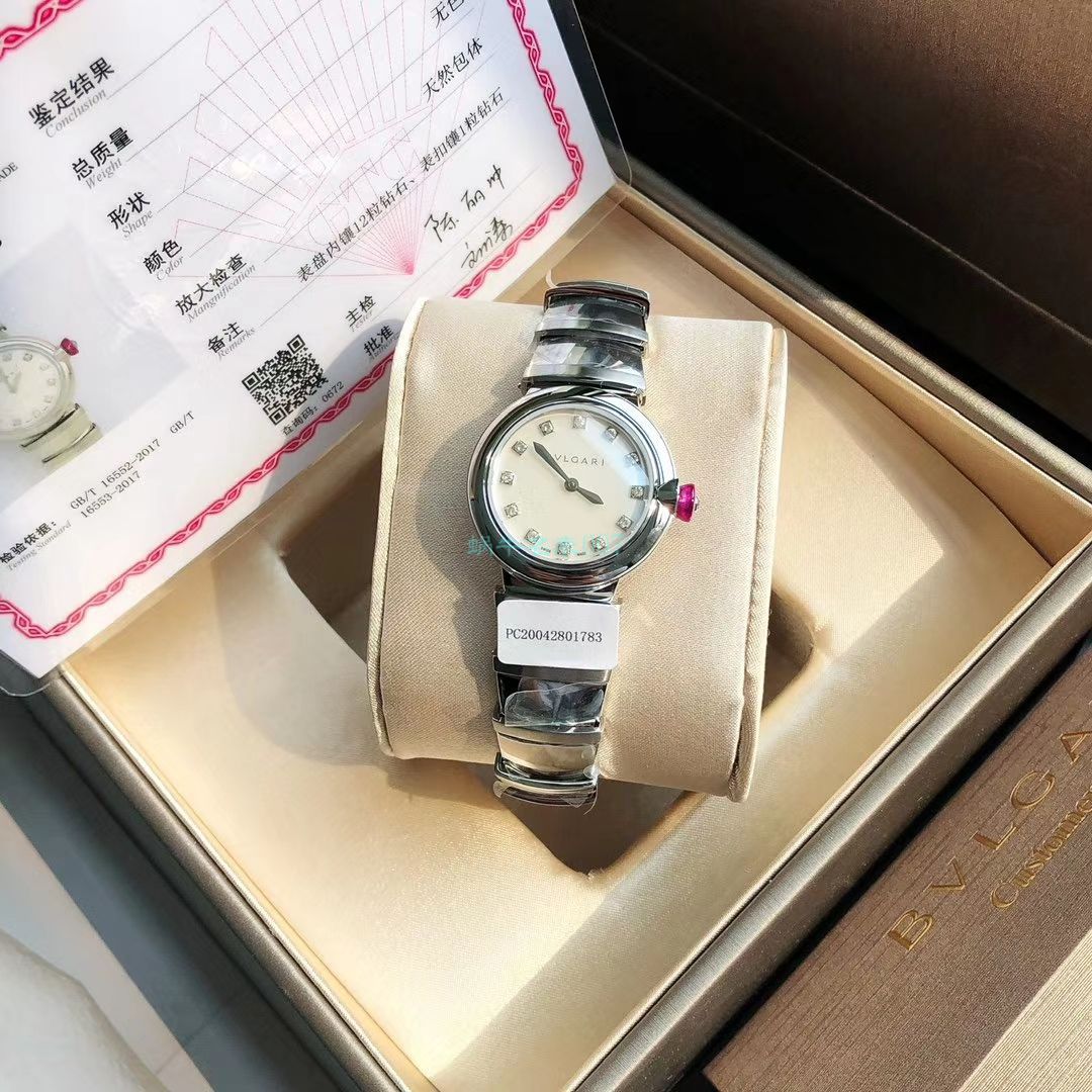 渠道真钻原单 BVLGARI LVCEA系列102196 LU28WSS/12女士 wrist watch  / BG033