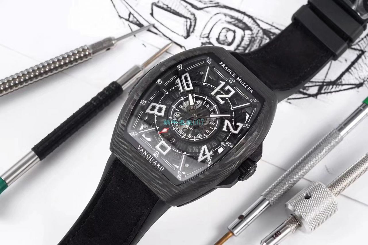 TW Factory 推出复刻高仿Franck Muller carbon fiber WPHH 2020 Vanguard™ Racing镂空系列 wrist watch  / FL070
