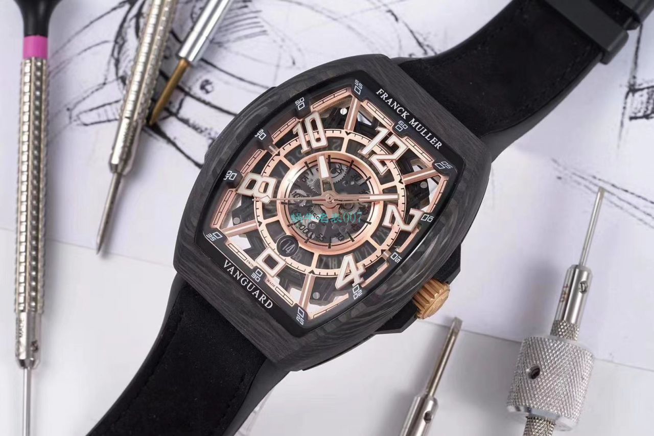TW Factory 推出复刻高仿Franck Muller carbon fiber WPHH 2020 Vanguard™ Racing镂空系列 wrist watch  / FL070