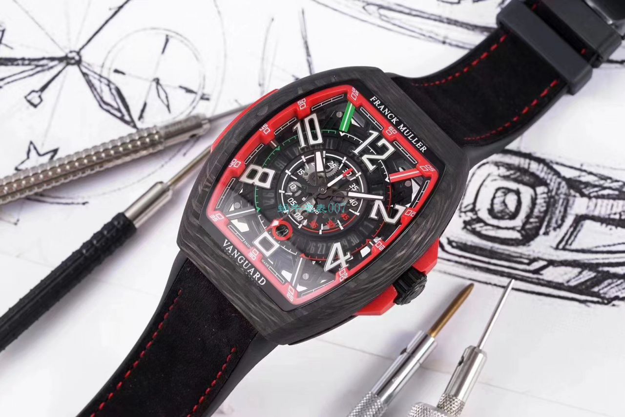 TW Factory 推出复刻高仿Franck Muller carbon fiber WPHH 2020 Vanguard™ Racing镂空系列 wrist watch  / FL070