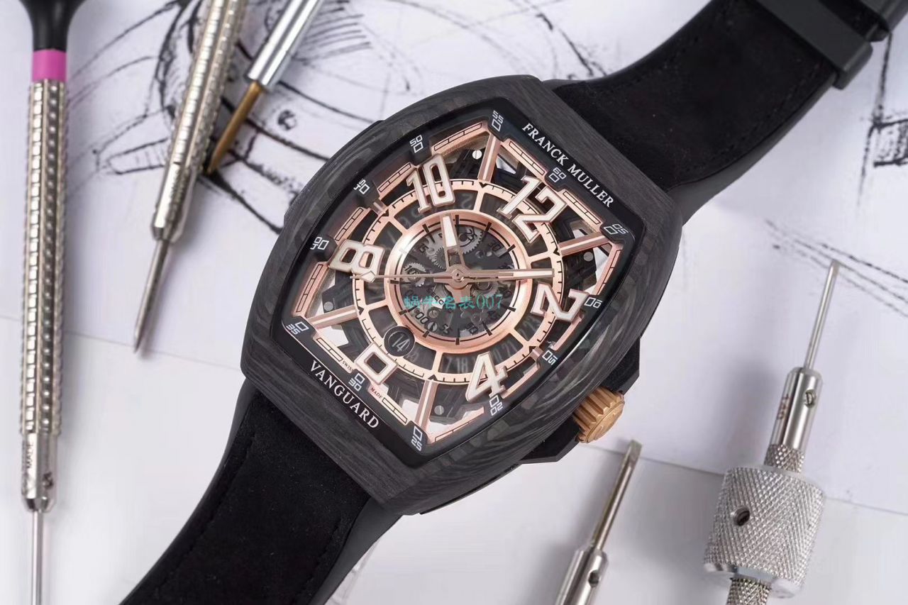 TW Factory 推出复刻高仿Franck Muller carbon fiber WPHH 2020 Vanguard™ Racing镂空系列 wrist watch  / FL070