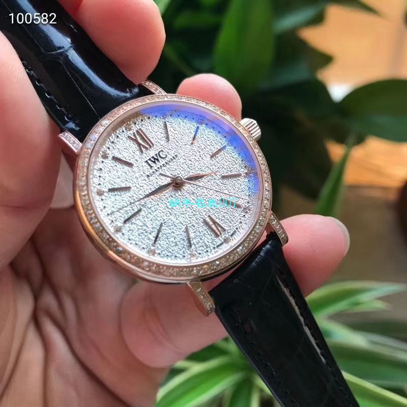 渠道原单 IWC 柏涛菲诺真钻瑞士 Movement 女表IW357406 wrist watch  / WG530