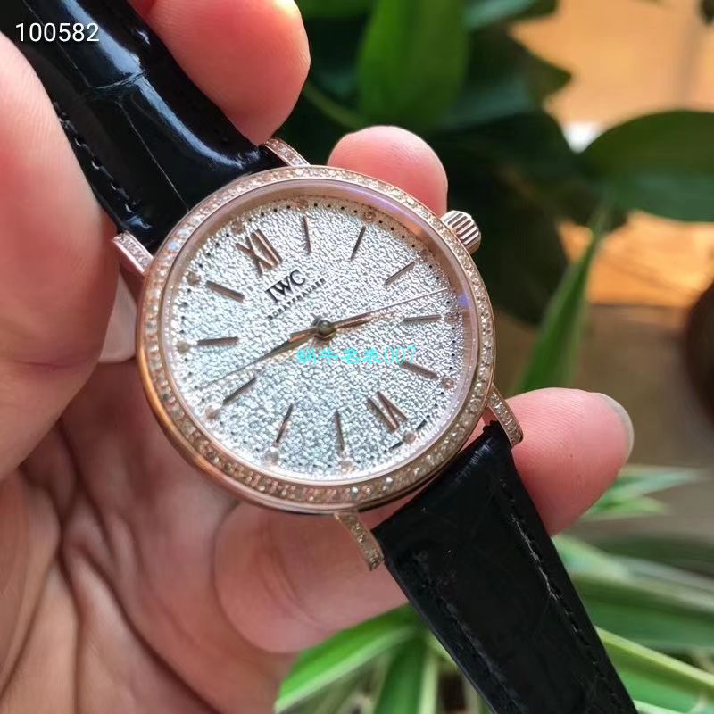 渠道原单 IWC 柏涛菲诺真钻瑞士 Movement 女表IW357406 wrist watch  / WG530