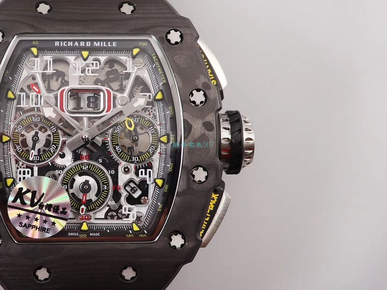 KV Factory  top 复刻 RICHARD MILLE RM-011锻造 carbon fiber 系列【原版 carbon fiber 纹路】V2全新升级版 / KVRM11V2