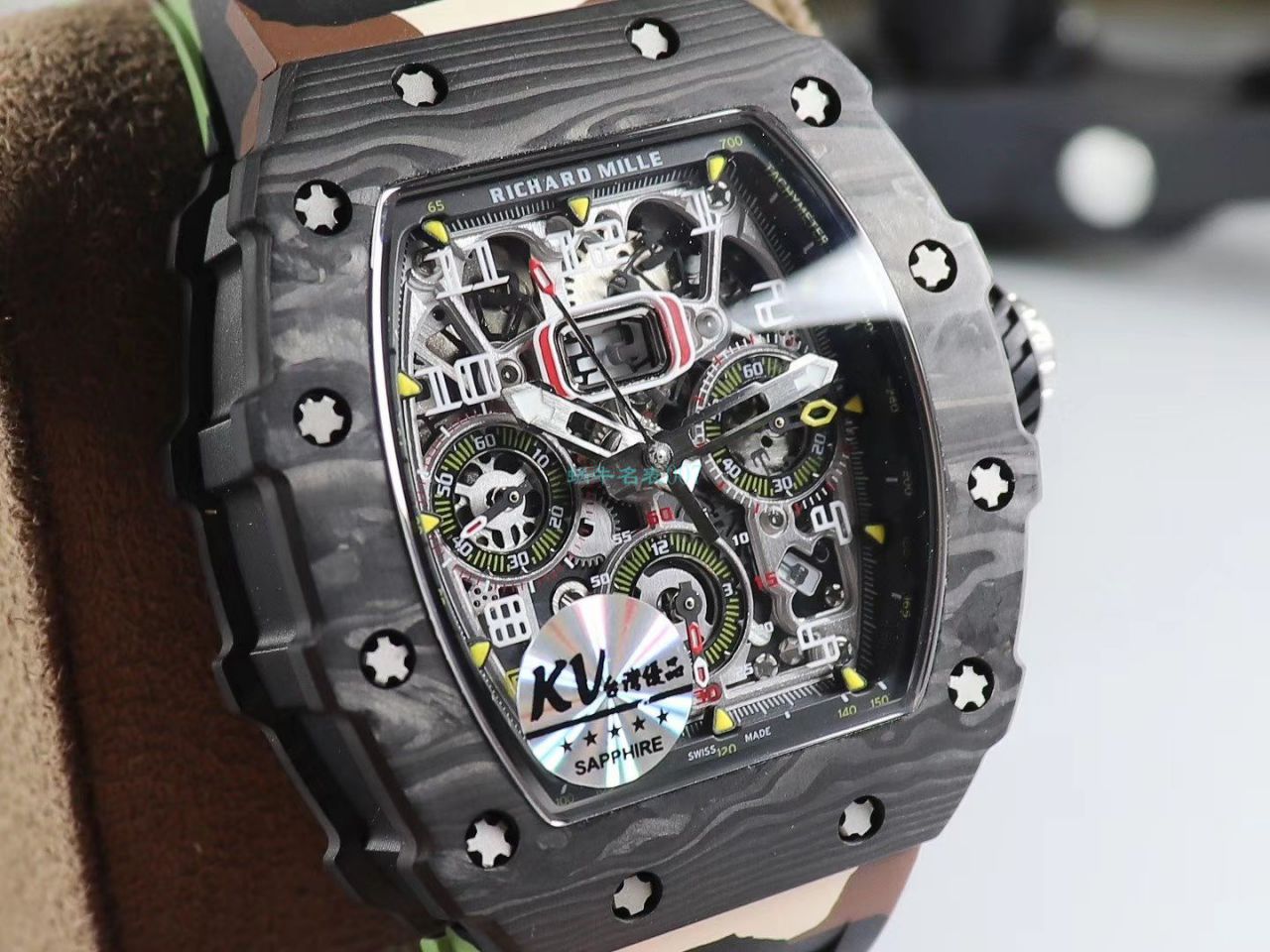KV Factory  top 复刻 RICHARD MILLE RM-011锻造 carbon fiber 系列【原版 carbon fiber 纹路】V2全新升级版 / KVRM11V2