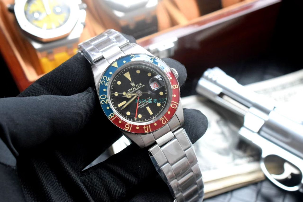  Rolex 复古 GMT MASTER II系列可乐圈GMT Master II 复刻高仿16710 wrist watch  / R602
