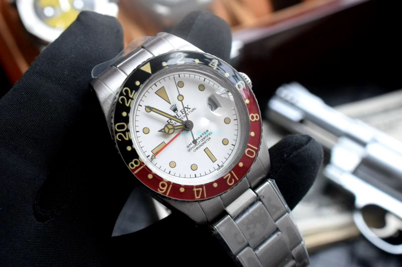  Rolex 复古 GMT MASTER II系列可乐圈GMT Master II 复刻高仿16710 wrist watch  / R602
