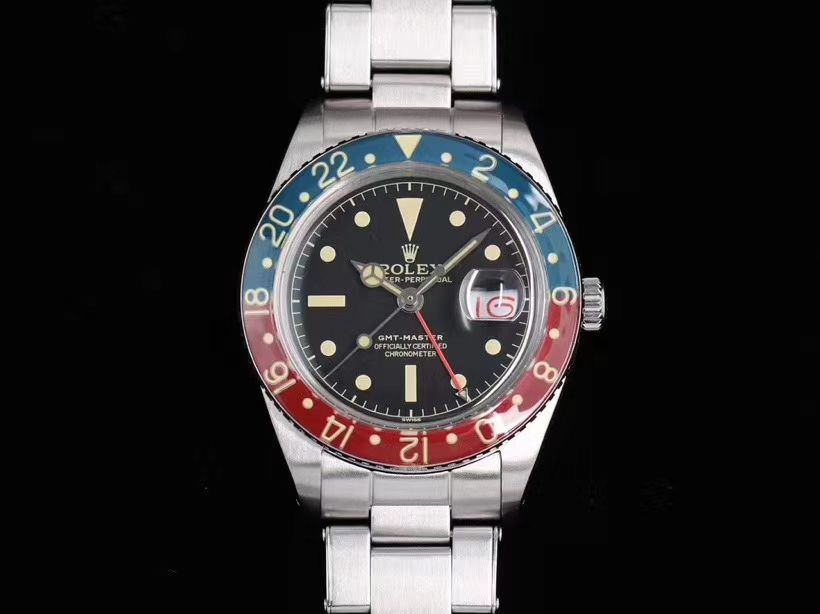  Rolex 复古 GMT MASTER II系列可乐圈GMT Master II 复刻高仿16710 wrist watch  / R602