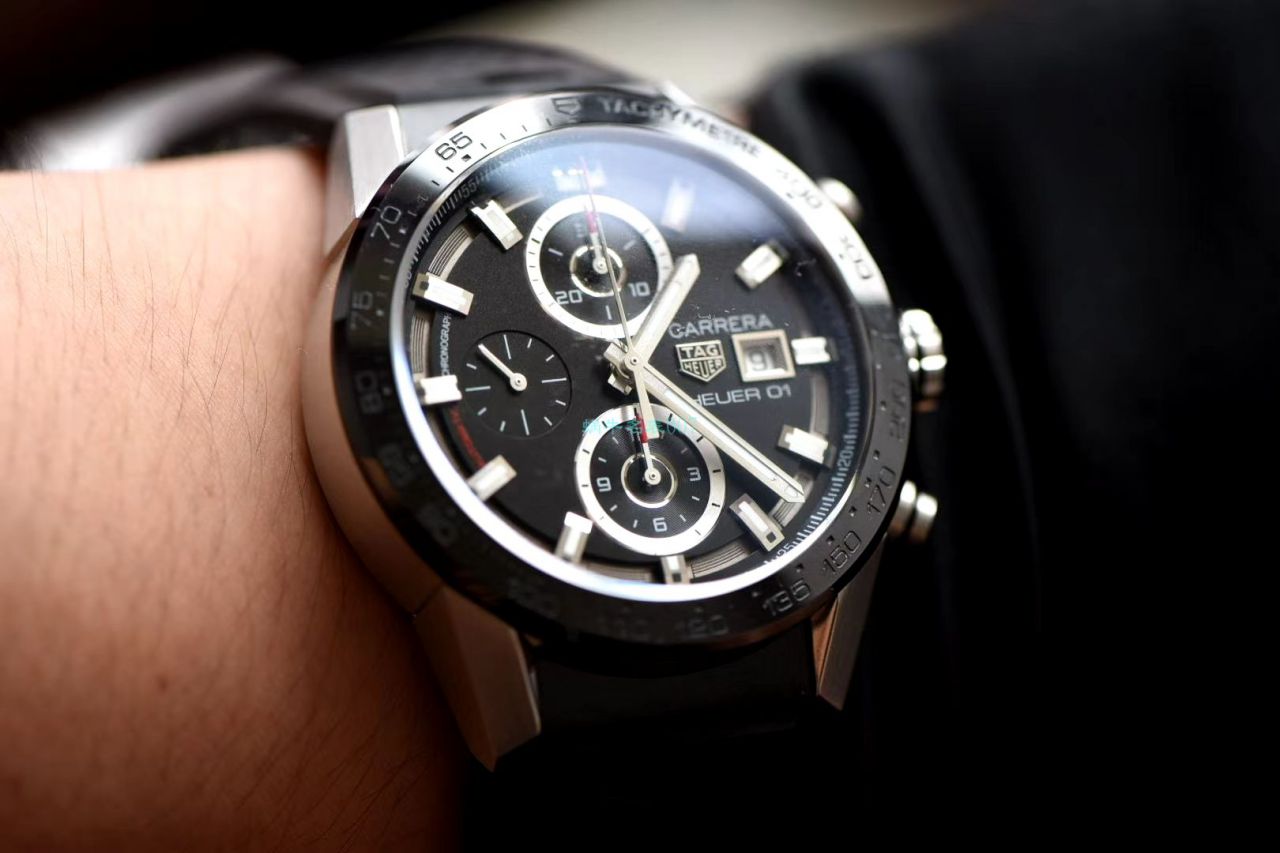 XF Factory 超A高仿手表黑面旋风 TAG Heuer 卡莱拉系列CAR201Z.BA0714 wrist watch  / TG097