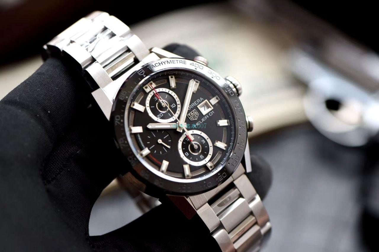 XF Factory 超A高仿手表黑面旋风 TAG Heuer 卡莱拉系列CAR201Z.BA0714 wrist watch  / TG097