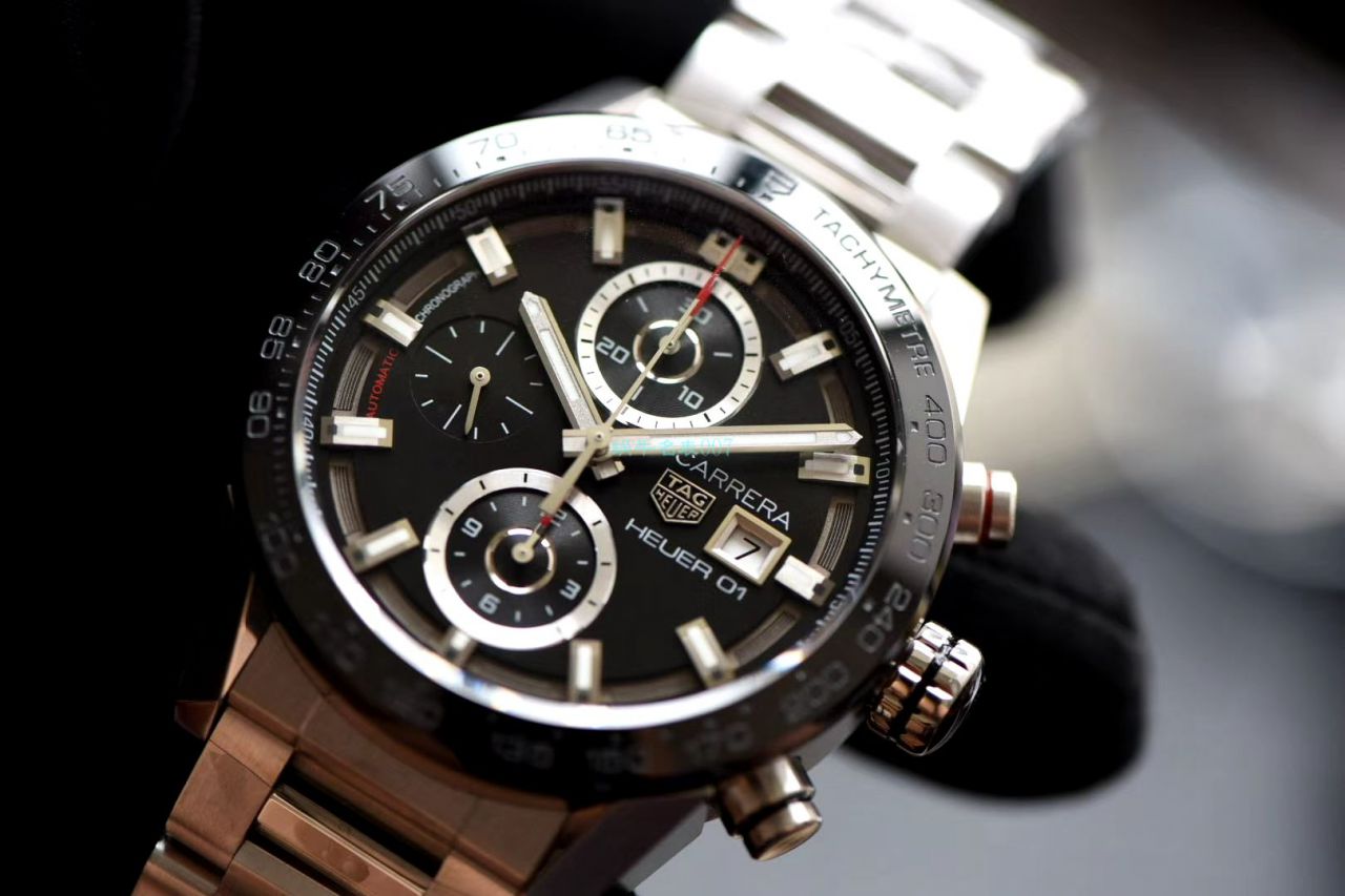XF Factory 超A高仿手表黑面旋风 TAG Heuer 卡莱拉系列CAR201Z.BA0714 wrist watch  / TG097