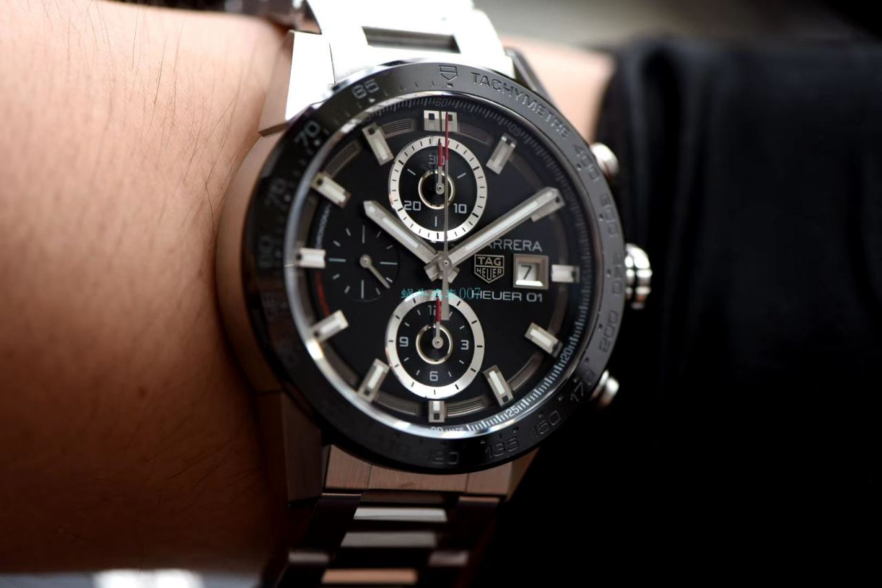 XF Factory 超A高仿手表黑面旋风 TAG Heuer 卡莱拉系列CAR201Z.BA0714 wrist watch  / TG097