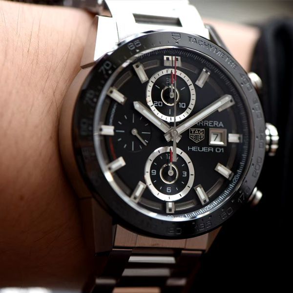 XF Factory 超A高仿手表黑面旋风 TAG Heuer 卡莱拉系列CAR201Z.BA0714 wrist watch  / TG097