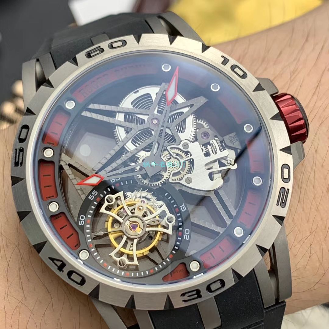  Video analysis BBR Factory 官网 top 复刻 Tourbillon Roger DubuisRoger Dubuis王者高仿RDDBEX0479红色 watchband   wrist watch  / LJ067