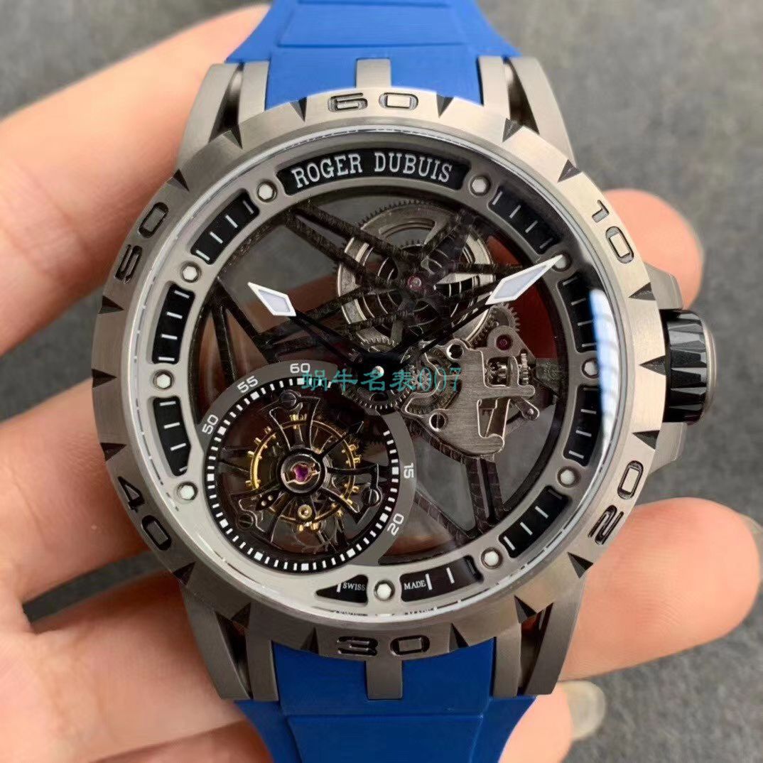 BBR Factory  top 复刻高仿 Tourbillon Roger DubuisEXCALIBUR（王者系列）系列RDDBEX0479蓝色 watchband   wrist watch  / LJ066