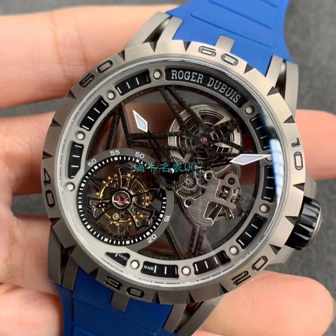 BBR Factory  top 复刻高仿 Tourbillon Roger DubuisEXCALIBUR（王者系列）系列RDDBEX0479蓝色 watchband   wrist watch  / LJ066
