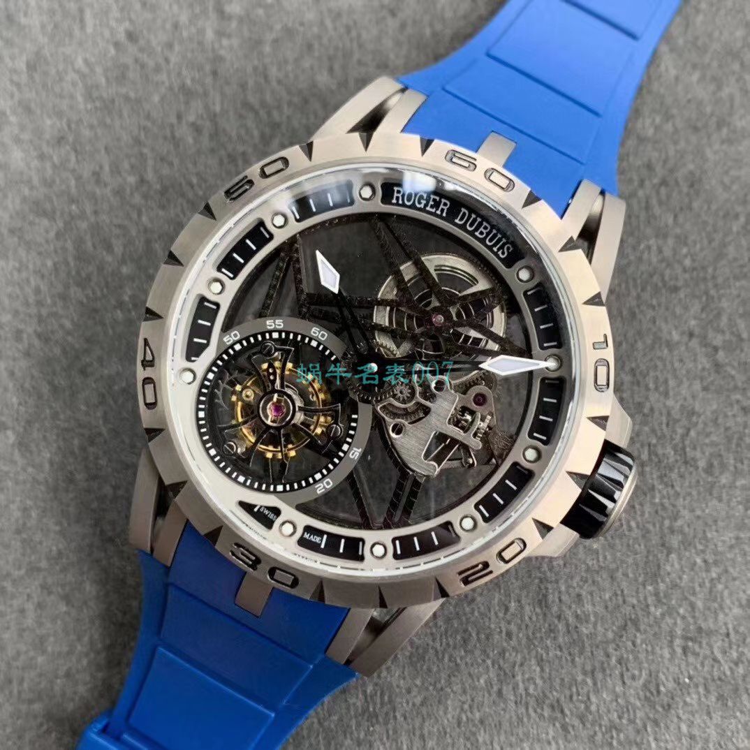 BBR Factory  top 复刻高仿 Tourbillon Roger DubuisEXCALIBUR（王者系列）系列RDDBEX0479蓝色 watchband   wrist watch  / LJ066