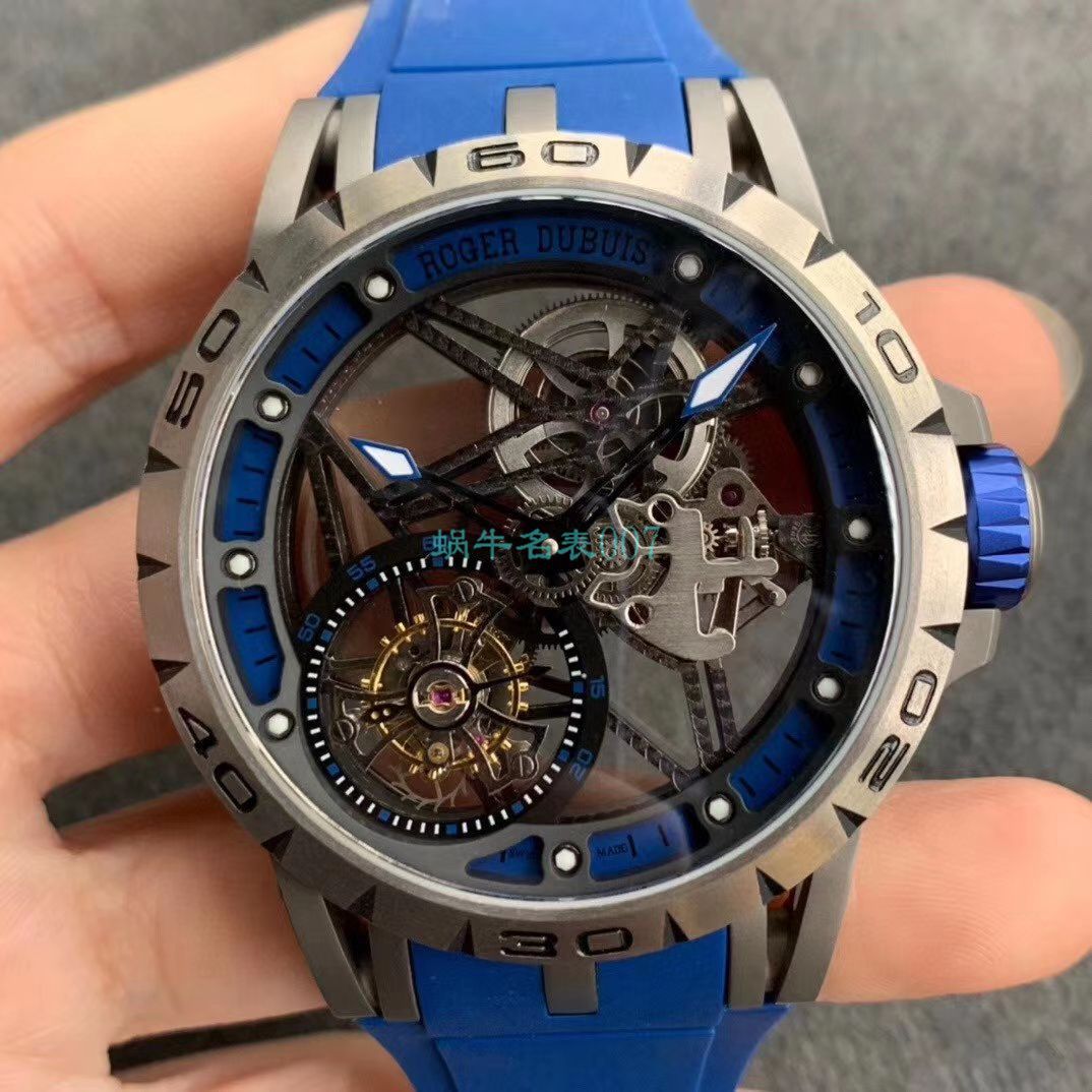 BBR Factory  top 复刻高仿 Tourbillon Roger DubuisEXCALIBUR（王者系列）系列RDDBEX0479蓝色 watchband   wrist watch  / LJ066