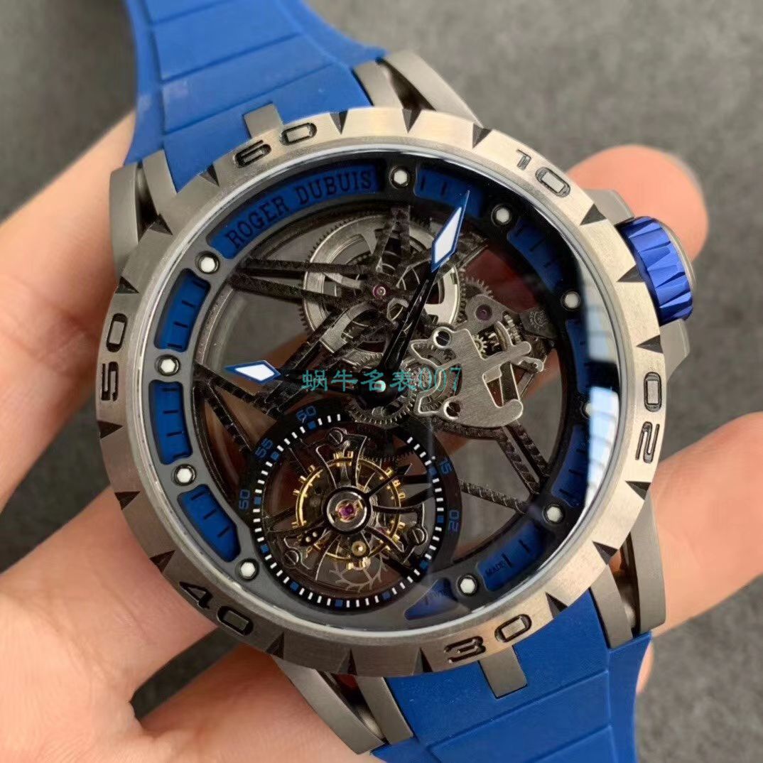 BBR Factory  top 复刻高仿 Tourbillon Roger DubuisEXCALIBUR（王者系列）系列RDDBEX0479蓝色 watchband   wrist watch  / LJ066