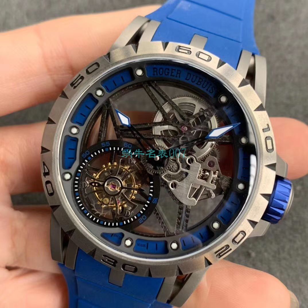 BBR Factory  top 复刻高仿 Tourbillon Roger DubuisEXCALIBUR（王者系列）系列RDDBEX0479蓝色 watchband   wrist watch  / LJ066