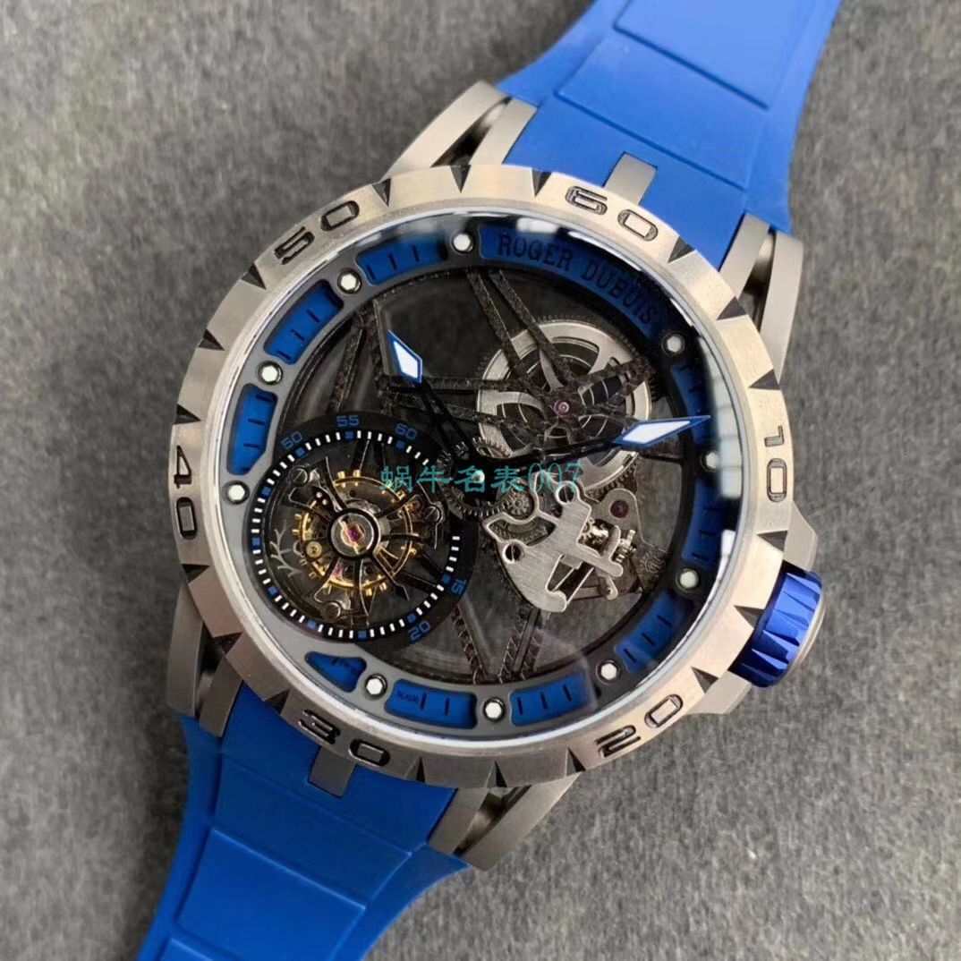 BBR Factory  top 复刻高仿 Tourbillon Roger DubuisEXCALIBUR（王者系列）系列RDDBEX0479蓝色 watchband   wrist watch  / LJ066