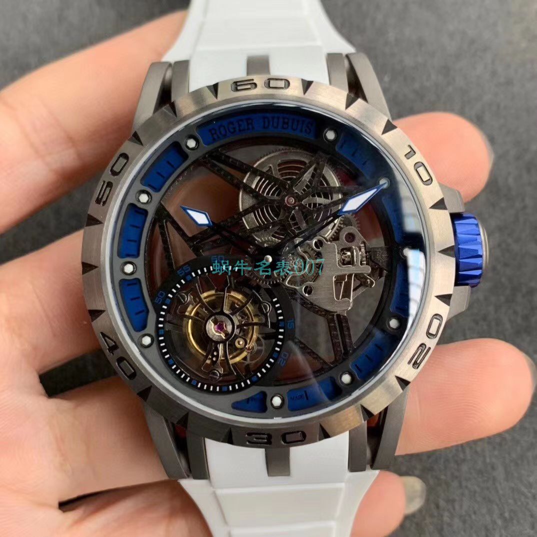 BBR Factory  top 复刻高仿 Tourbillon Roger DubuisEXCALIBUR（王者系列）系列RDDBEX0479蓝色 watchband   wrist watch  / LJ066