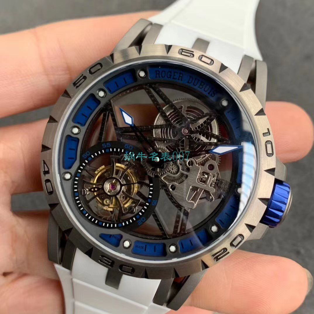 BBR Factory  top 复刻高仿 Tourbillon Roger DubuisEXCALIBUR（王者系列）系列RDDBEX0479蓝色 watchband   wrist watch  / LJ066