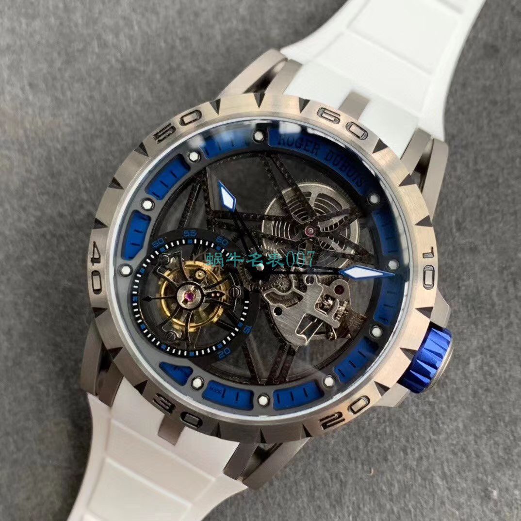 BBR Factory  top 复刻高仿 Tourbillon Roger DubuisEXCALIBUR（王者系列）系列RDDBEX0479蓝色 watchband   wrist watch  / LJ066