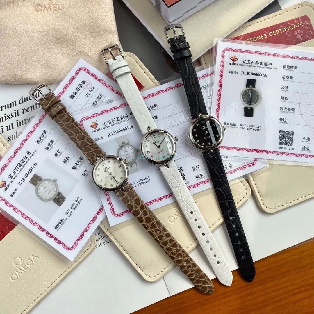 原单真钻女表OMEGA碟飞424.13.27.60.51.001，424.13.27.60.52.001 wrist watch  / M698B