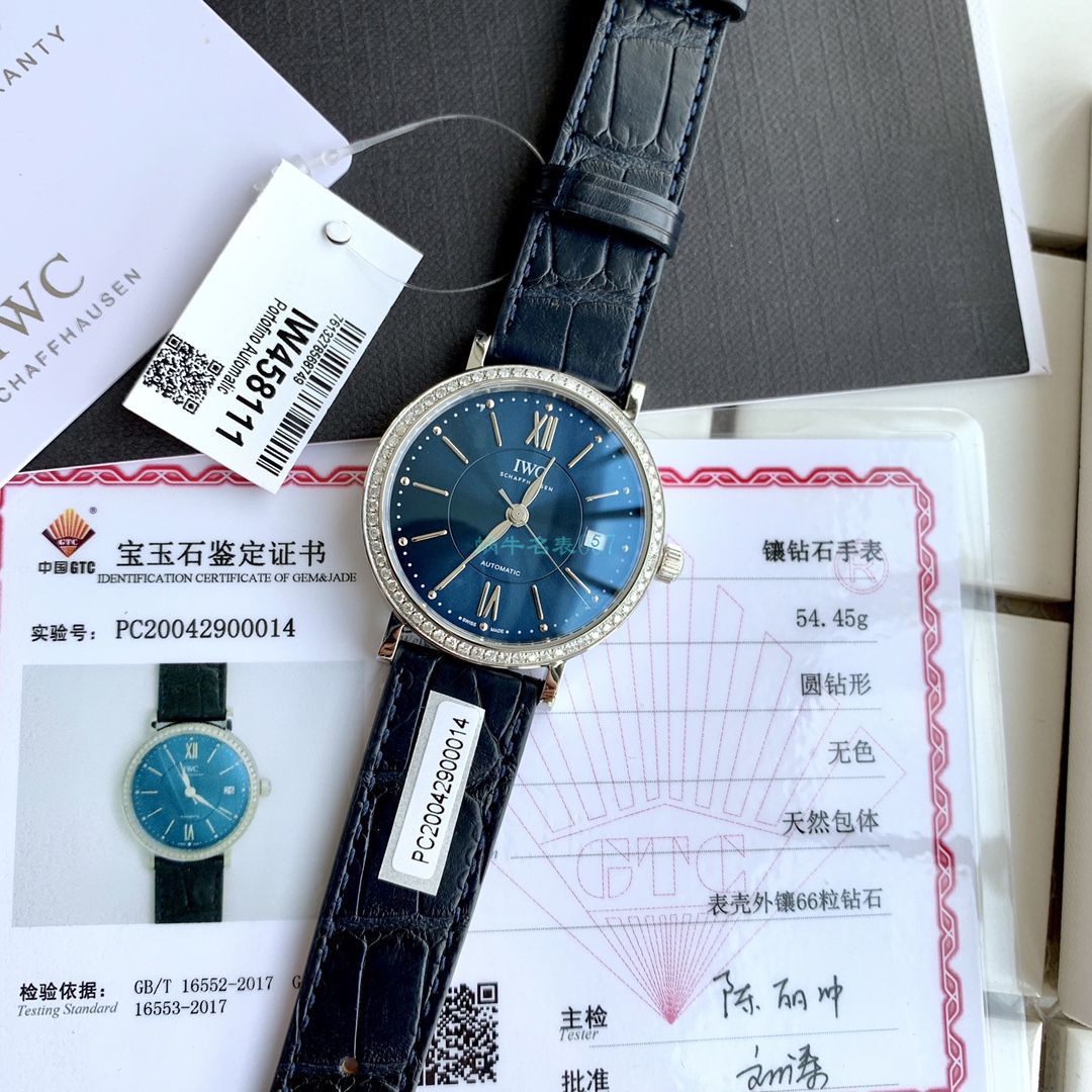 原单真钻 IWC 女装柏涛菲诺系列IW458111 wrist watch  / WG526