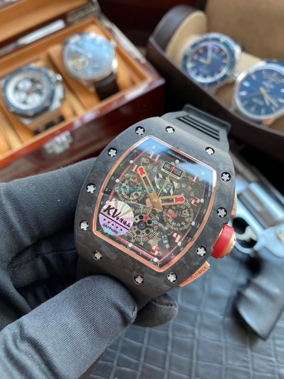 KV台湾 Factory V2升级版锻造 carbon fiber  RICHARD MILLE 复刻高仿手表男士系列RM 011 wrist watch  / KVRM011V2C
