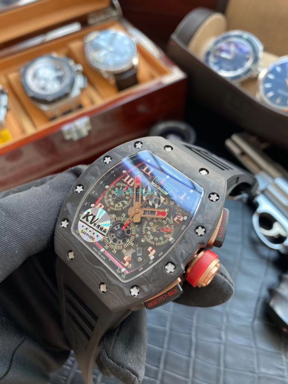 KV台湾 Factory V2升级版锻造 carbon fiber  RICHARD MILLE 复刻高仿手表男士系列RM 011 wrist watch  / KVRM011V2C