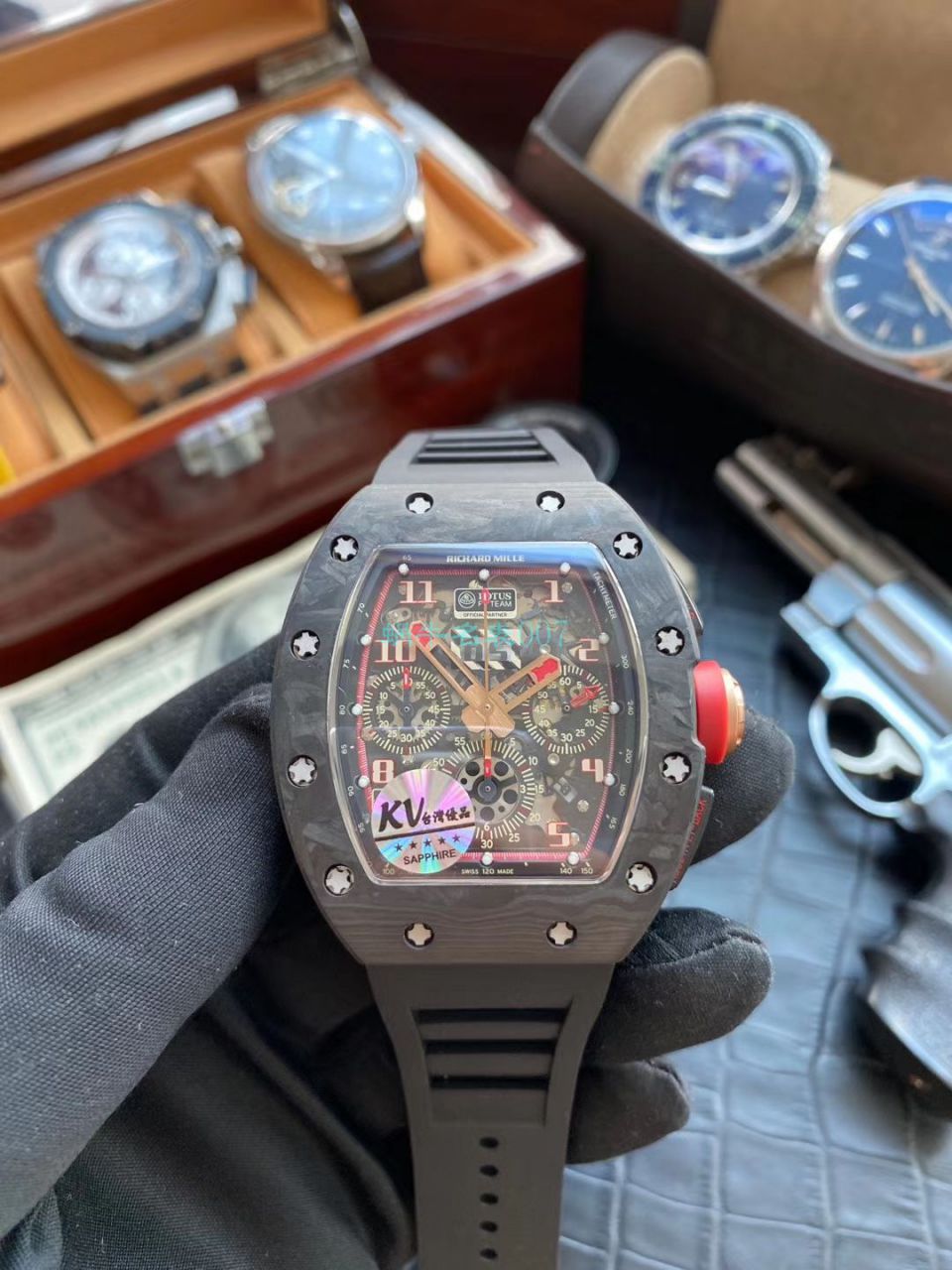 KV Factory V2升级版锻造 carbon fiber  Richard Miller 高仿手表RM 011 wrist watch  / KVRM011V2B