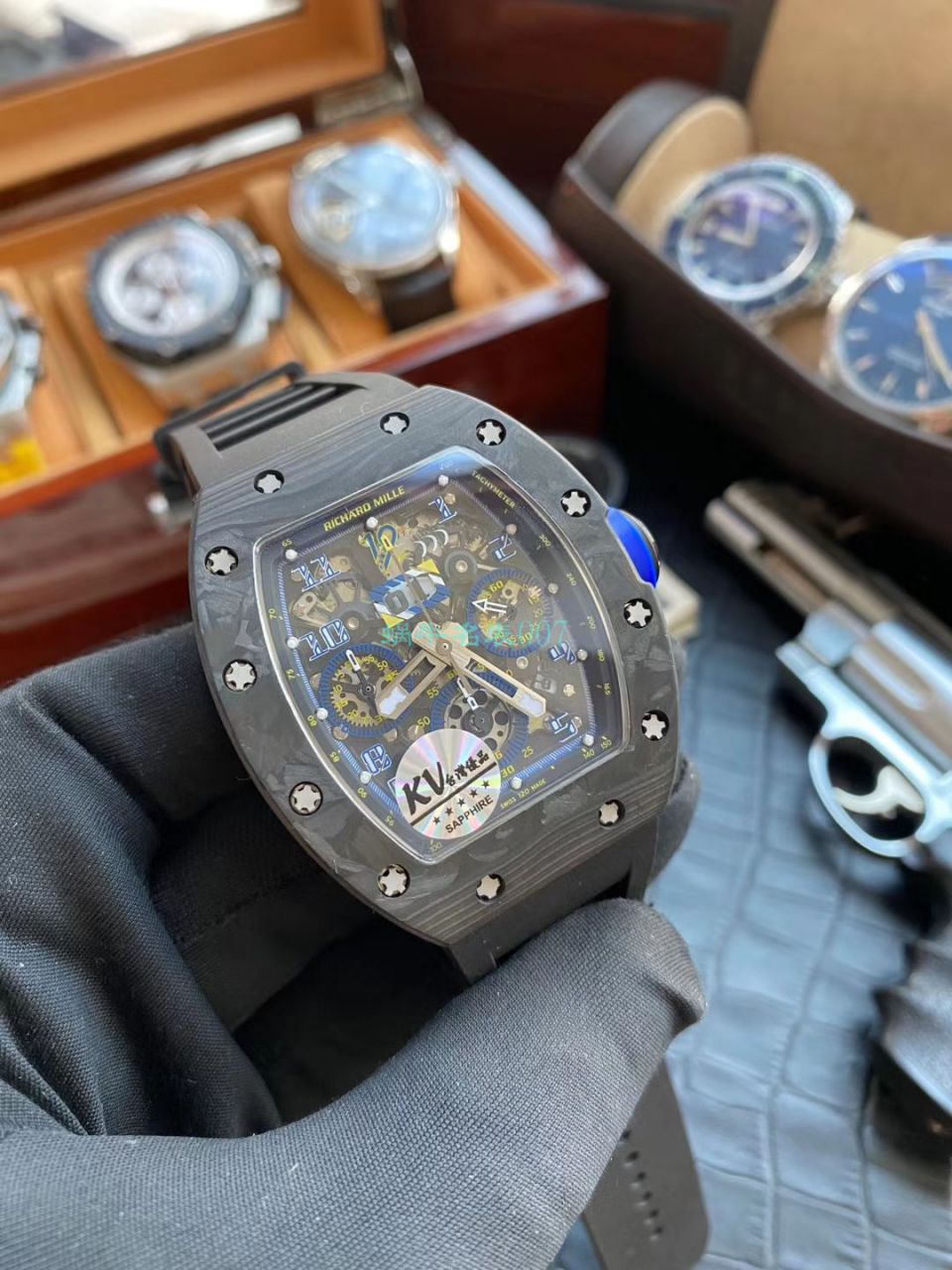 KV台湾 Factory V2升级版锻造 carbon fiber  RICHARD MILLE 复刻高仿手表男士系列RM 011 wrist watch  / KVRM011V2C