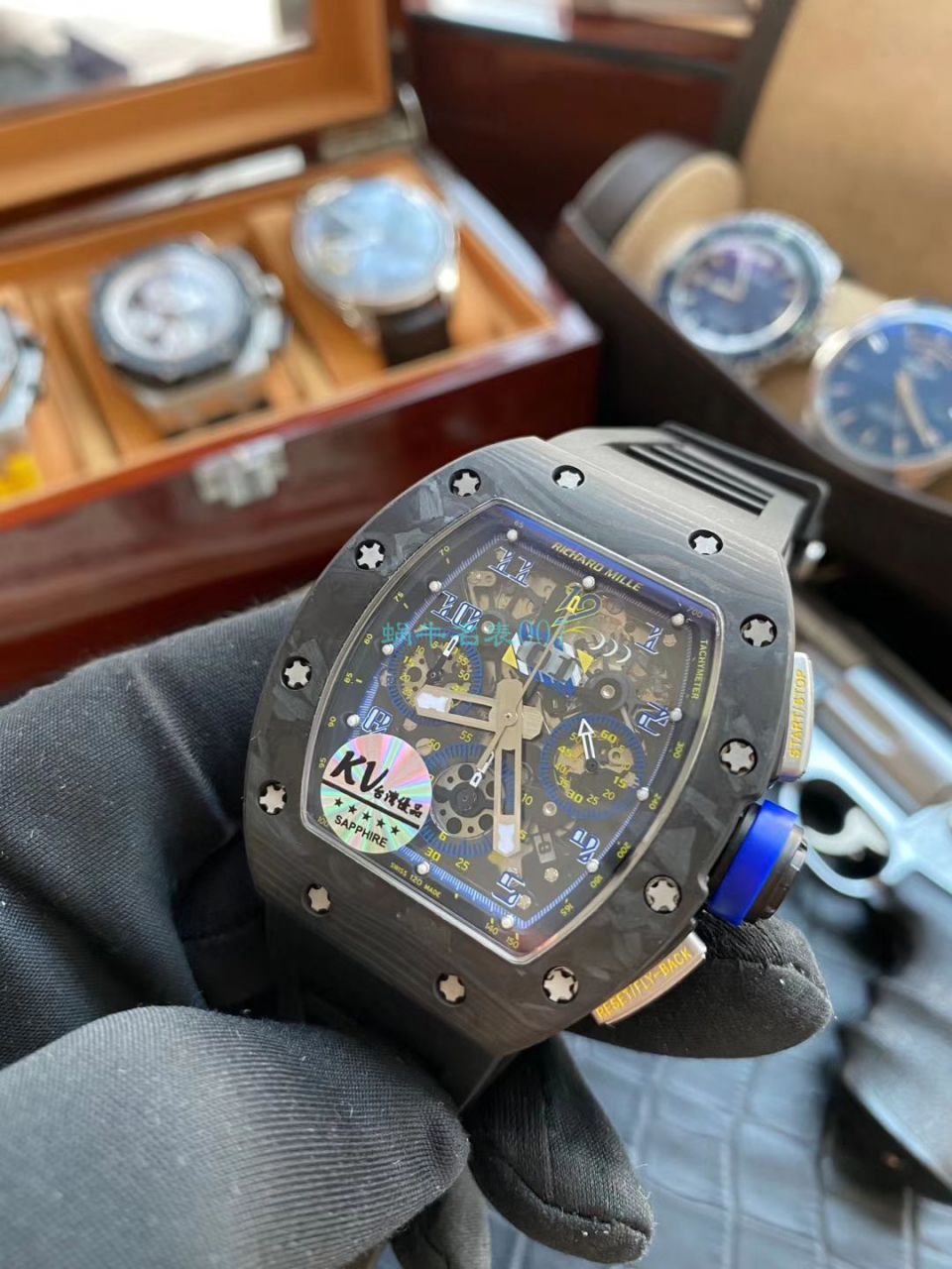 KV台湾 Factory V2升级版锻造 carbon fiber  RICHARD MILLE 复刻高仿手表男士系列RM 011 wrist watch  / KVRM011V2C