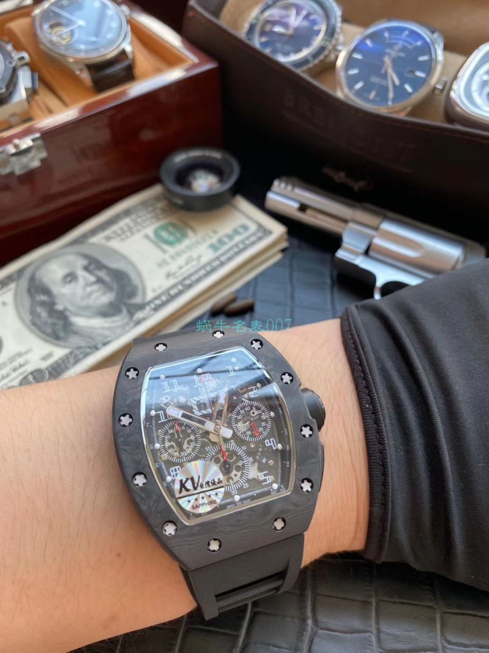 KV台湾 Factory V2升级版锻造 carbon fiber  RICHARD MILLE 复刻高仿手表男士系列RM 011 wrist watch  / KVRM011V2C