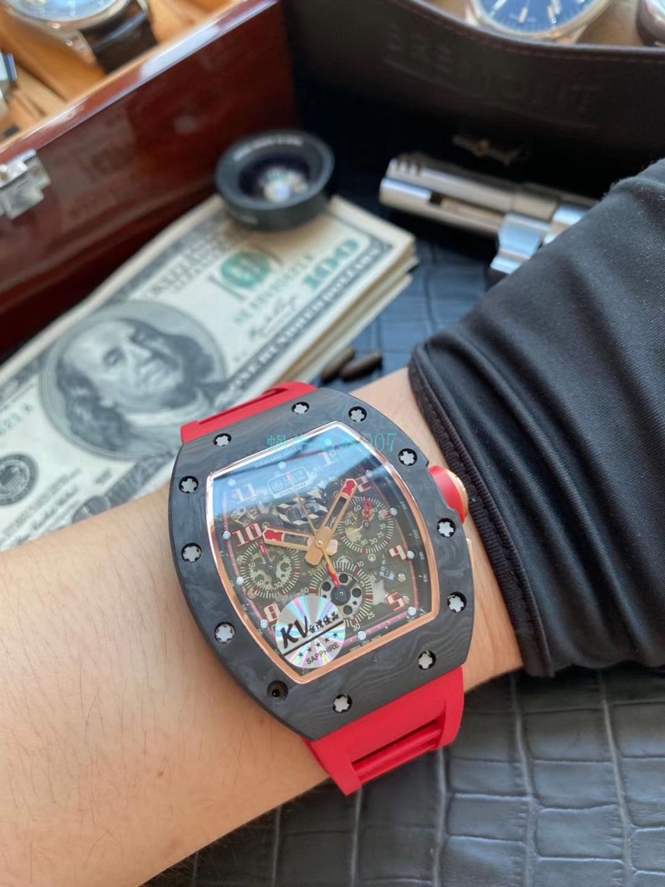KV台湾 Factory V2升级版锻造 carbon fiber  RICHARD MILLE 复刻高仿手表男士系列RM 011 wrist watch  / KVRM011V2C